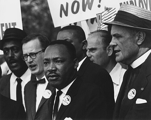 Martin Luther King Jr. and Mathew Ahmann in the crowd at the March on Washington, August 28, 1963
