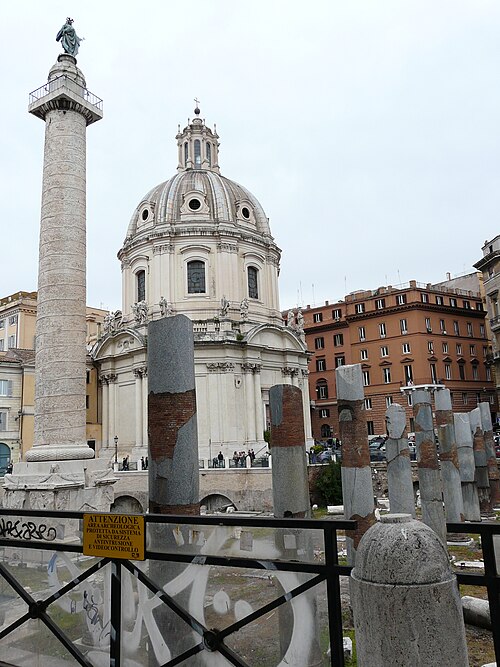 The Column of Marcus Aurelius in the Piazza Colonna, Rome