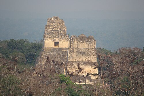 Temples I and II at Tikal, a major Maya city in Guatemala