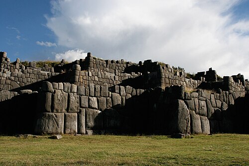 The megalithic polygonal stone walls of Sacsayhuamán above Cusco, Peru