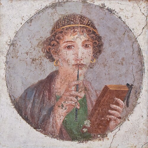 The so-called Sappho portrait fresco from Pompeii, AD 45-79